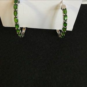 Sterling Silver Chrome Diopside Earrings.